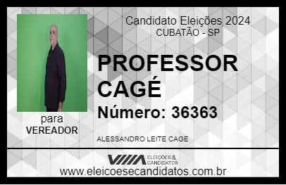 Candidato PROFESSOR CAGÉ 2024 - CUBATÃO - Eleições