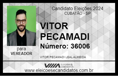 Candidato VITOR PECAMADI 2024 - CUBATÃO - Eleições