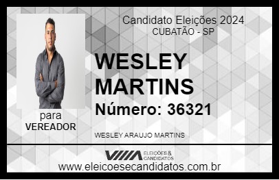 Candidato WESLEY MARTINS 2024 - CUBATÃO - Eleições