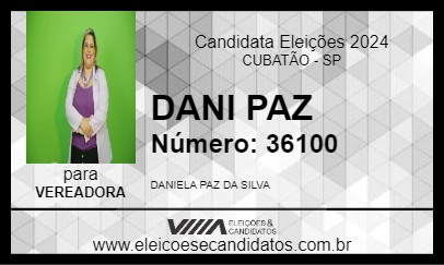 Candidato DANI PAZ 2024 - CUBATÃO - Eleições