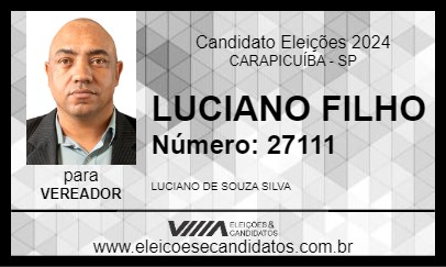 Candidato LUCIANO FILHO 2024 - CARAPICUÍBA - Eleições