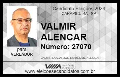 Candidato VALMIR ALENCAR 2024 - CARAPICUÍBA - Eleições