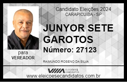 Candidato JUNYOR SETE GAROTOS 2024 - CARAPICUÍBA - Eleições