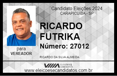 Candidato RICARDO FUTRIKA 2024 - CARAPICUÍBA - Eleições