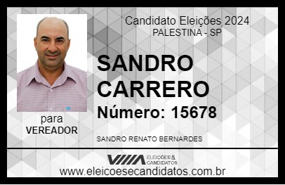 Candidato SANDRO CARRERO 2024 - PALESTINA - Eleições