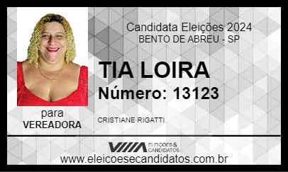 Candidato TIA LOIRA 2024 - BENTO DE ABREU - Eleições