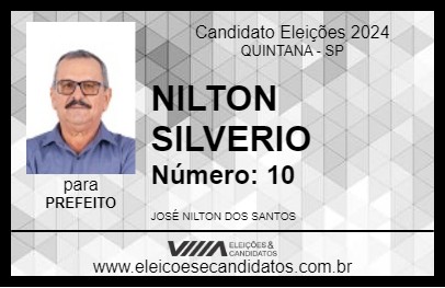 Candidato NILTON SILVERIO 2024 - QUINTANA - Eleições