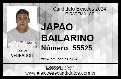 Candidato JAPAO BAILARINO 2024 - IBIRAREMA - Eleições