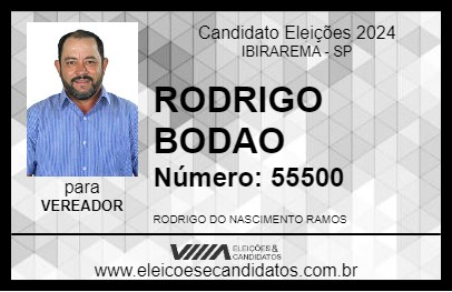 Candidato RODRIGO BODAO 2024 - IBIRAREMA - Eleições