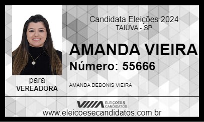 Candidato AMANDA VIEIRA 2024 - TAIÚVA - Eleições