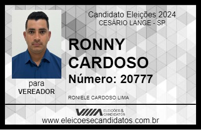 Candidato RONNY CARDOSO 2024 - CESÁRIO LANGE - Eleições