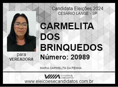 Candidato CARMELITA DOS BRINQUEDOS 2024 - CESÁRIO LANGE - Eleições