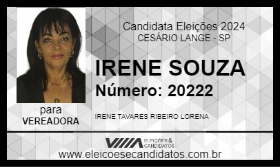 Candidato IRENE SOUZA 2024 - CESÁRIO LANGE - Eleições