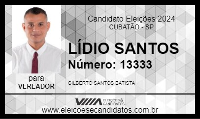 Candidato LÍDIO SANTOS 2024 - CUBATÃO - Eleições