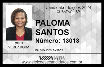 Candidato PALOMA SANTOS 2024 - CUBATÃO - Eleições