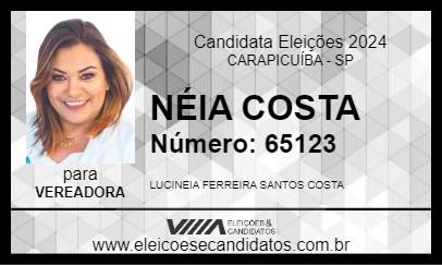 Candidato NÉIA COSTA 2024 - CARAPICUÍBA - Eleições