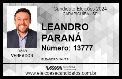 Candidato LEANDRO PARANÁ 2024 - CARAPICUÍBA - Eleições