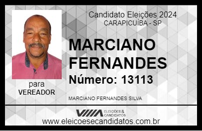 Candidato MARCIANO FERNANDES 2024 - CARAPICUÍBA - Eleições