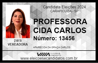 Candidato PROFESSORA CIDA CARLOS 2024 - CARAPICUÍBA - Eleições