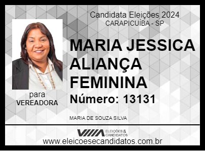 Candidato MARIA JESSICA ALIANÇA FEMININA 2024 - CARAPICUÍBA - Eleições