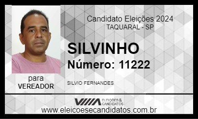 Candidato SILVINHO 2024 - TAQUARAL - Eleições