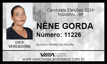 Candidato NÊNE GORDA 2024 - TAQUARAL - Eleições