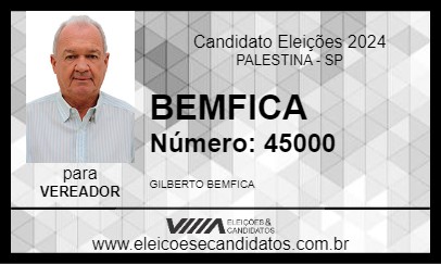 Candidato BEMFICA 2024 - PALESTINA - Eleições