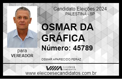 Candidato OSMAR DA GRÁFICA 2024 - PALESTINA - Eleições