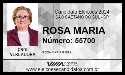 Candidato ROSA MARIA 2024 - SÃO CAETANO DO SUL - Eleições