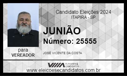 Candidato JUNIÃO 2024 - ITAPIRA - Eleições