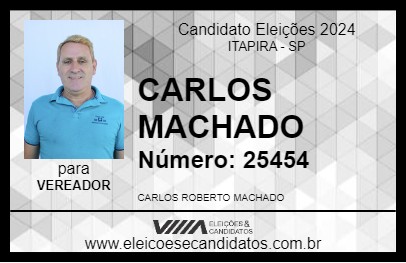 Candidato CARLOS MACHADO 2024 - ITAPIRA - Eleições