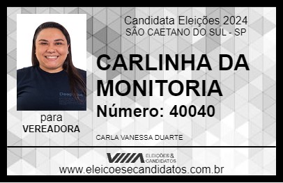 Candidato CARLINHA DA MONITORIA 2024 - SÃO CAETANO DO SUL - Eleições