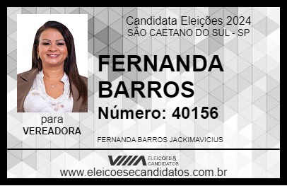 Candidato FERNANDA BARROS 2024 - SÃO CAETANO DO SUL - Eleições