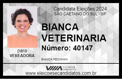 Candidato BIANCA VETERINARIA 2024 - SÃO CAETANO DO SUL - Eleições