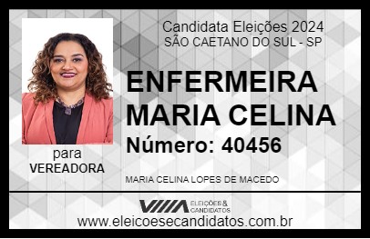 Candidato ENFERMEIRA MARIA CELINA 2024 - SÃO CAETANO DO SUL - Eleições