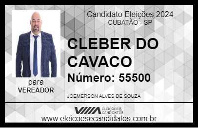 Candidato CLEBER DO CAVACO 2024 - CUBATÃO - Eleições