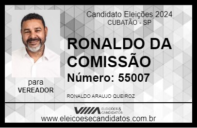 Candidato RONALDO DA COMISSÃO 2024 - CUBATÃO - Eleições