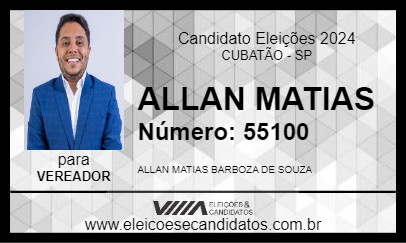 Candidato ALLAN MATIAS 2024 - CUBATÃO - Eleições