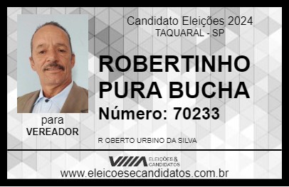 Candidato ROBERTINHO PURA BUCHA 2024 - TAQUARAL - Eleições