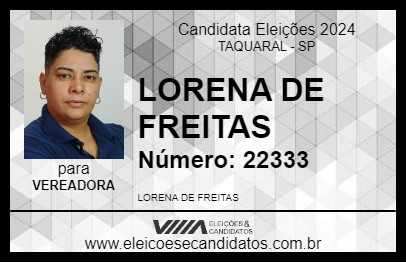 Candidato LORENA DE FREITAS 2024 - TAQUARAL - Eleições