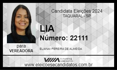 Candidato LIA 2024 - TAQUARAL - Eleições