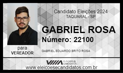 Candidato GABRIEL ROSA 2024 - TAQUARAL - Eleições