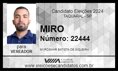 Candidato MIRO 2024 - TAQUARAL - Eleições