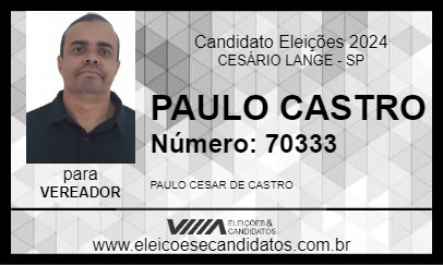 Candidato PAULO CASTRO 2024 - CESÁRIO LANGE - Eleições