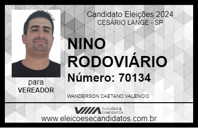 Candidato NINO RODOVIÁRIO 2024 - CESÁRIO LANGE - Eleições