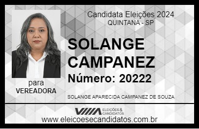 Candidato SOLANGE CAMPANEZ 2024 - QUINTANA - Eleições