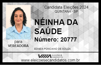 Candidato NÉINHA DA SAÚDE 2024 - QUINTANA - Eleições