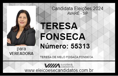 Candidato TERESA FONSECA 2024 - AVARÉ - Eleições