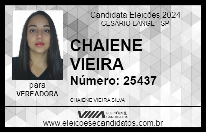 Candidato CHAIENE VIEIRA 2024 - CESÁRIO LANGE - Eleições