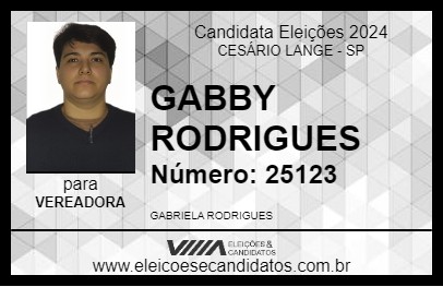 Candidato GABBY RODRIGUES 2024 - CESÁRIO LANGE - Eleições